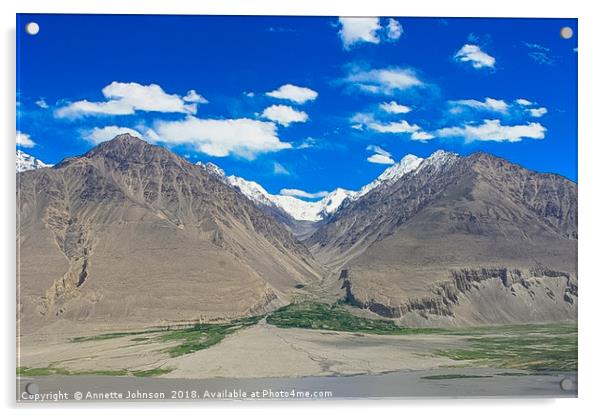 Pamir Mountains in the Wakhan Valley #16 Acrylic by Annette Johnson