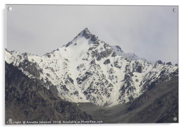 Kongur Tagh- Highest peak in Tian Shan Mountains Acrylic by Annette Johnson