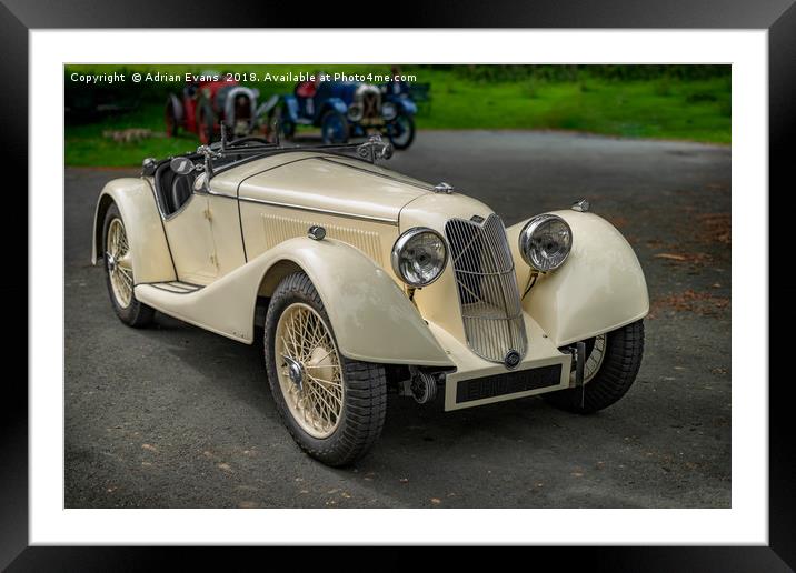 Riley Sprite Classic Car Framed Mounted Print by Adrian Evans