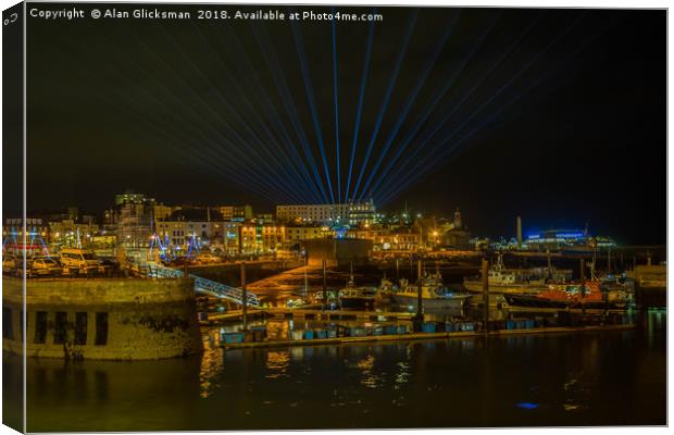 laser light display over the harbour Canvas Print by Alan Glicksman
