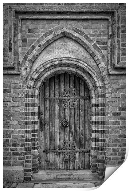 Roskilde Cathedral Door Monochromatic Print by Antony McAulay