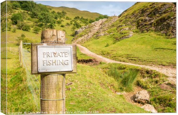 Dovedale, Derbyshire - Private Fishing Canvas Print by Chris Warham