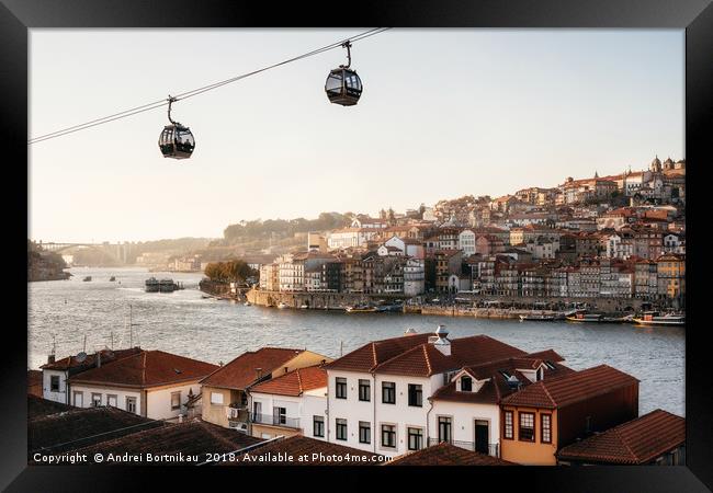 Old town of Porto on Douro River, Portugal. Framed Print by Andrei Bortnikau