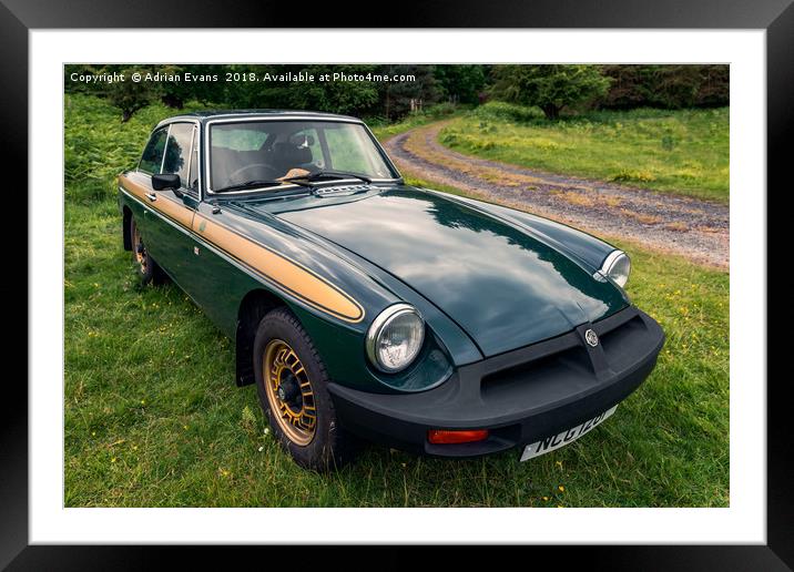 MGB GT Framed Mounted Print by Adrian Evans