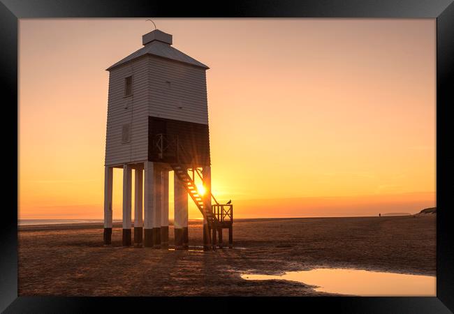   The legged Lighthouse, Burnham-on-sea Framed Print by Dean Merry
