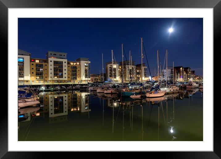 Marina View, Portishead  Framed Mounted Print by Dean Merry
