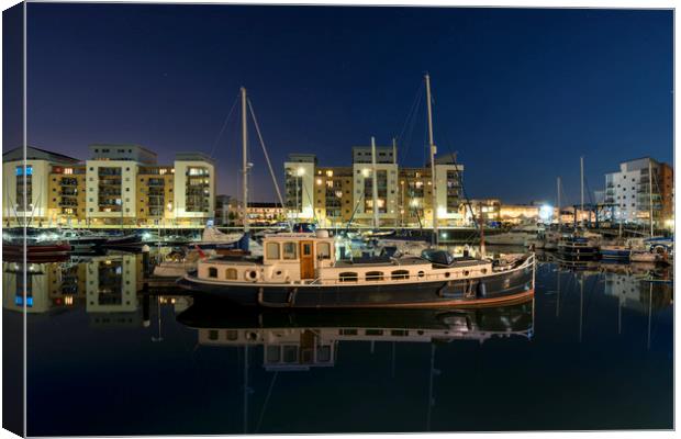 Marina View, Portishead  Canvas Print by Dean Merry