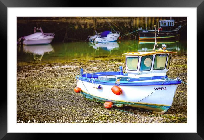 Fishing boat at Hayle harbour Framed Mounted Print by craig parkes