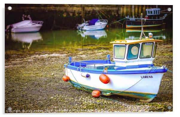 Fishing boat at Hayle harbour Acrylic by craig parkes