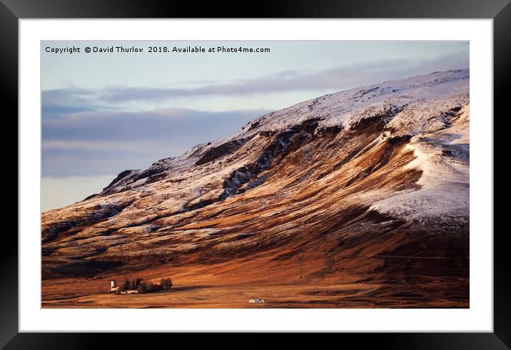 Icelandic Mountain Farm Framed Mounted Print by David Thurlow