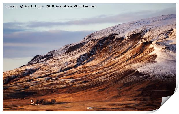 Icelandic Mountain Farm Print by David Thurlow