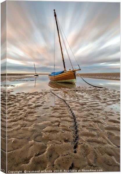 Boats on a Low Tide Canvas Print by raymond mcbride