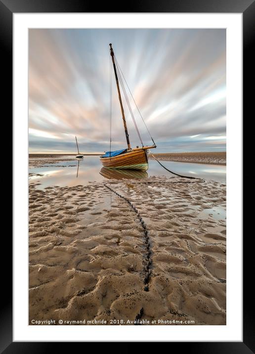Boats on a Low Tide Framed Mounted Print by raymond mcbride