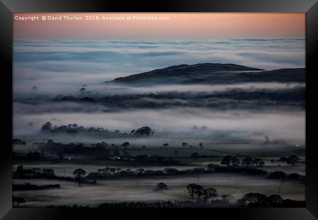Welsh Evening Sea Mist Framed Print by David Thurlow