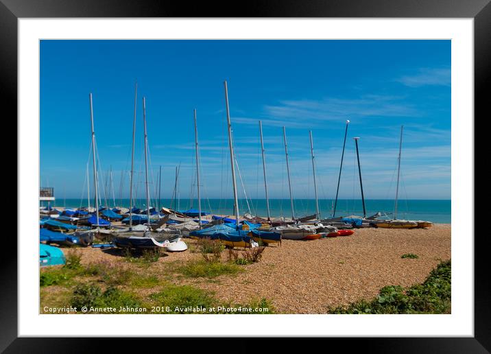 Sail Boats at Bexhill on Sea Framed Mounted Print by Annette Johnson