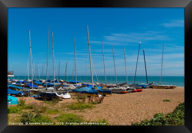 Sail Boats at Bexhill on Sea Framed Print by Annette Johnson