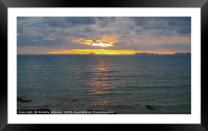 Sunset at Klong Khong Beach Framed Mounted Print by Annette Johnson