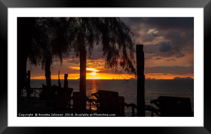 Sunset at Klong Khong Beach #2 Framed Mounted Print by Annette Johnson