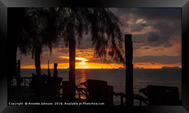 Sunset at Klong Khong Beach #2 Framed Print by Annette Johnson
