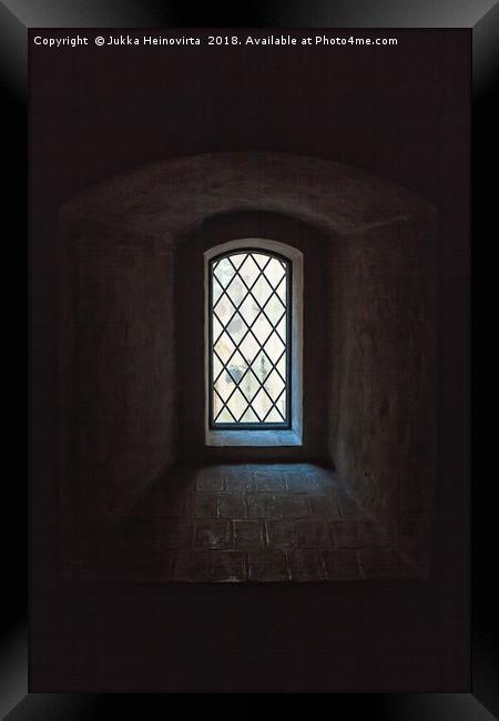 Window Frame At The Castle Framed Print by Jukka Heinovirta
