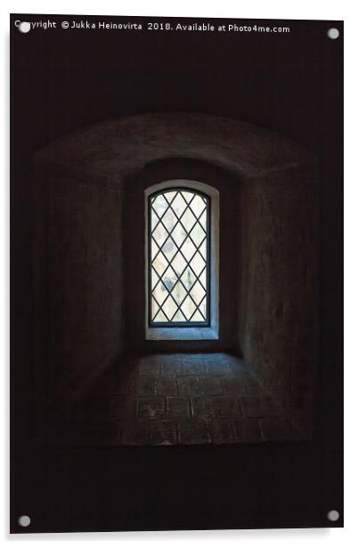 Window Frame At The Castle Acrylic by Jukka Heinovirta