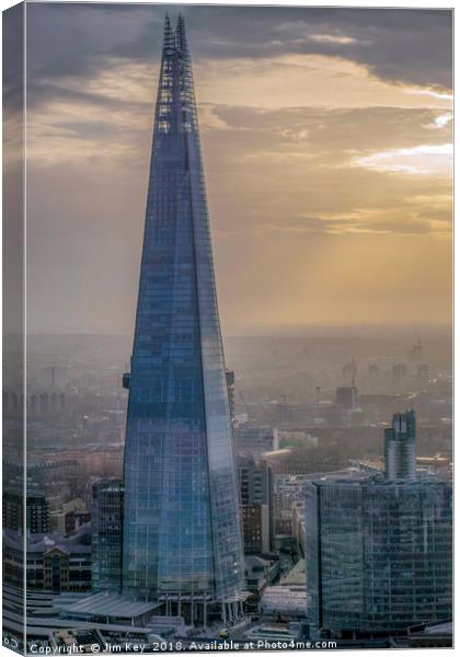 The Shard on a Moody December Evening Canvas Print by Jim Key