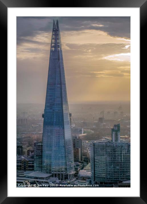 The Shard on a Moody December Evening Framed Mounted Print by Jim Key