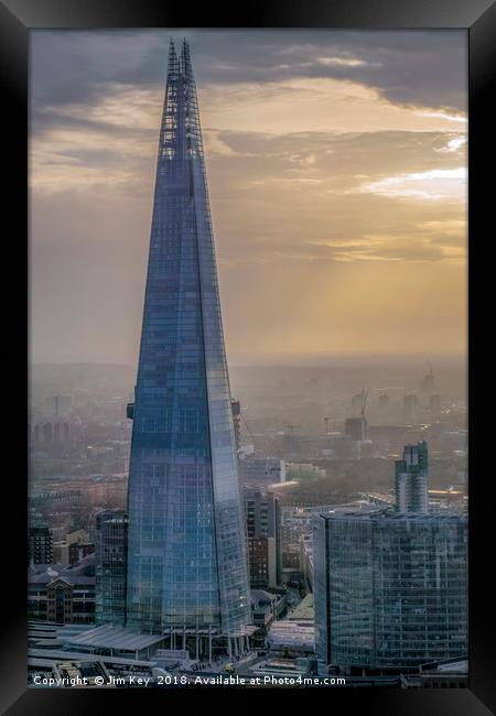 The Shard on a Moody December Evening Framed Print by Jim Key