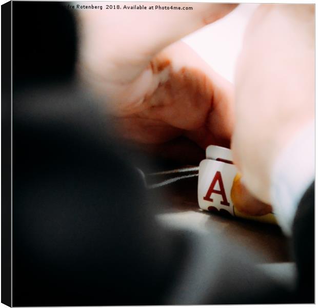 Texas Hold'em Poker player palms revealing an ace  Canvas Print by Alexandre Rotenberg