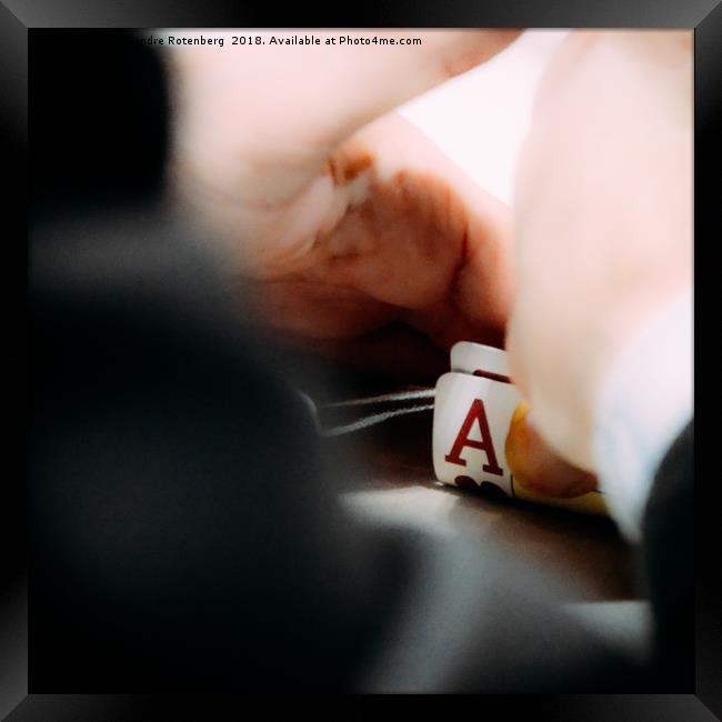 Texas Hold'em Poker player palms revealing an ace  Framed Print by Alexandre Rotenberg