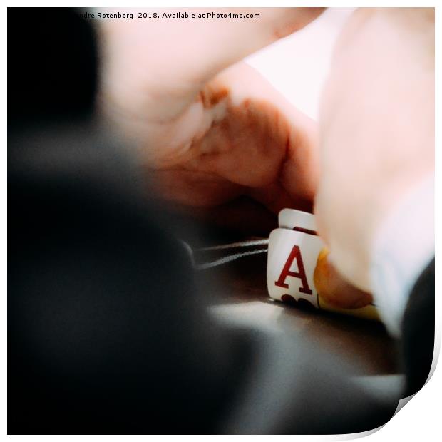 Texas Hold'em Poker player palms revealing an ace  Print by Alexandre Rotenberg