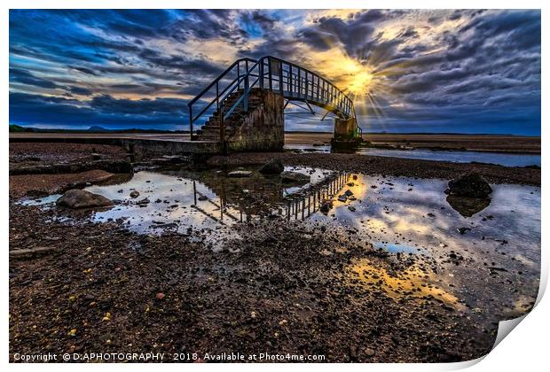 Belahaven Bridge sunset Print by D.APHOTOGRAPHY 