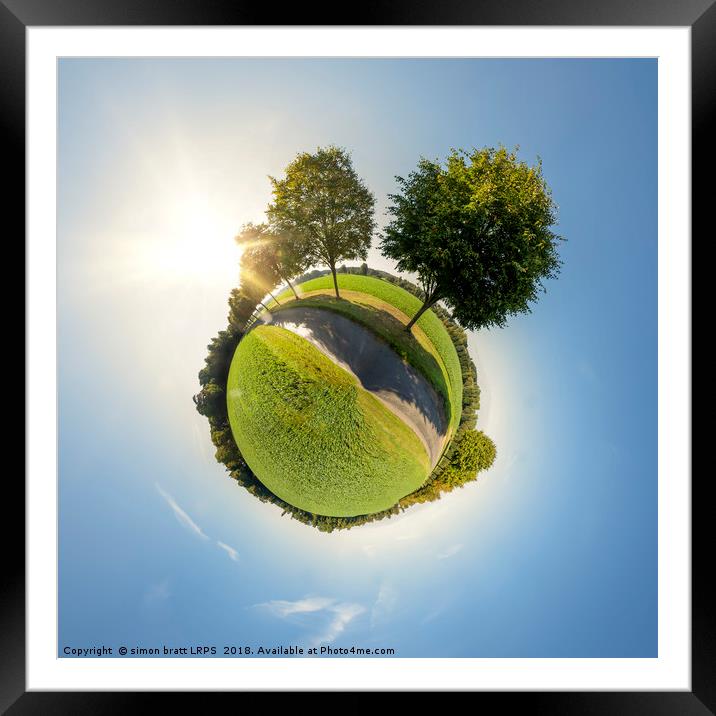 Mini planet design park and trees Framed Mounted Print by Simon Bratt LRPS