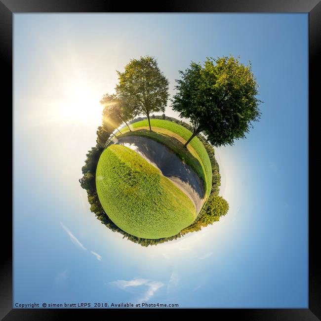 Mini planet design park and trees Framed Print by Simon Bratt LRPS