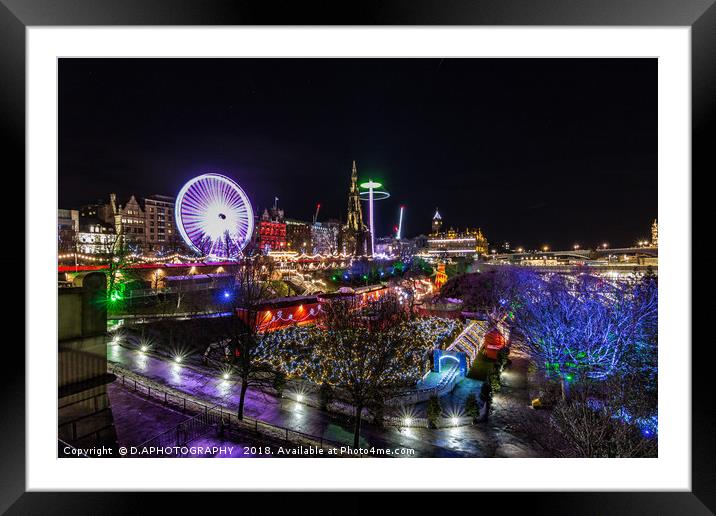 edinburgh winter wounderland  Framed Mounted Print by D.APHOTOGRAPHY 