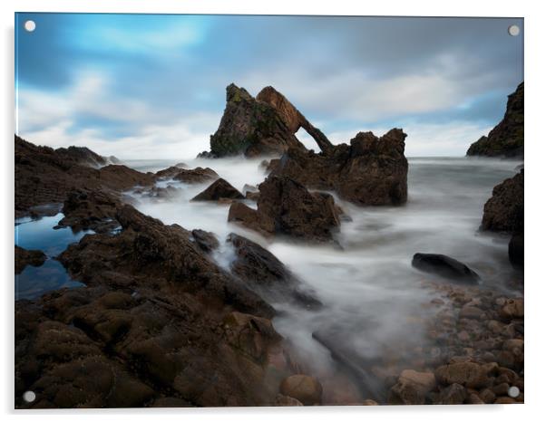 Dramatic Bow Fiddle Rock Seascape Acrylic by Tommy Dickson