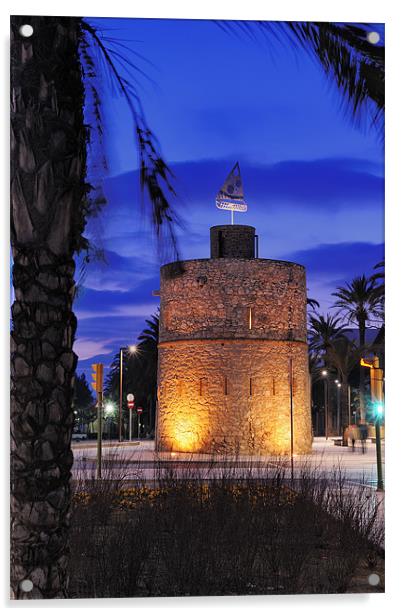 Blue tower, Vilanova i la Geltru Acrylic by Josep M Peñalver