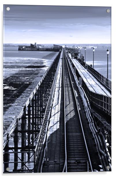 Southend Pier Essex England Acrylic by Andy Evans Photos