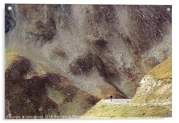 Cycling the Col du Galibier Acrylic by Colin Woods