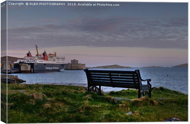 Castlebay Harbour, Isle of Barra, Outer Hebrides. Canvas Print by ALBA PHOTOGRAPHY