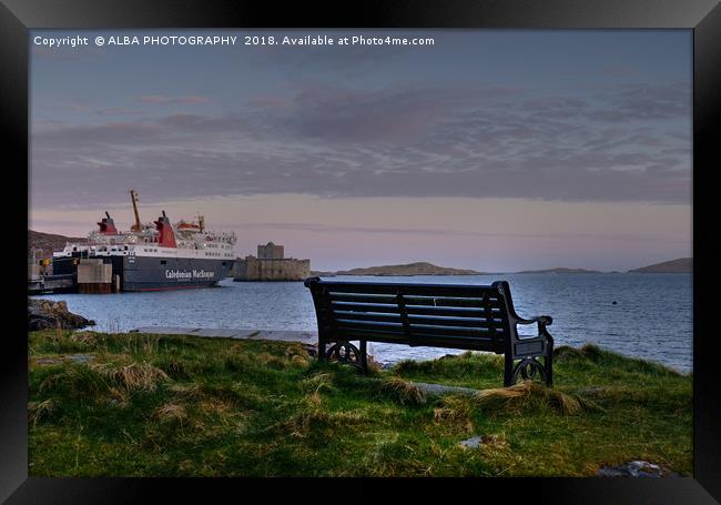 Castlebay Harbour, Isle of Barra, Outer Hebrides. Framed Print by ALBA PHOTOGRAPHY
