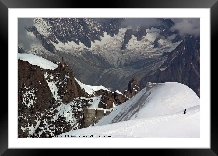 Lone climber in the Alps Framed Mounted Print by Colin Woods