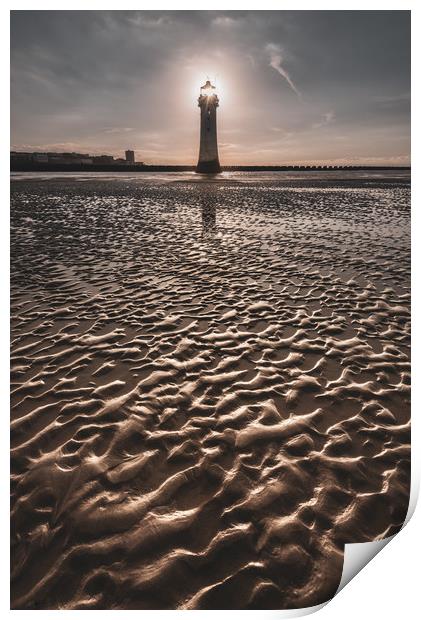 Perch Rock Lighthouse at Sunset Print by Mali Davies