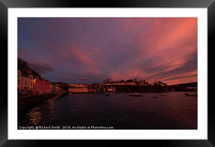Portree from next to the RNLI hoist at sunrise Framed Mounted Print by Richard Smith