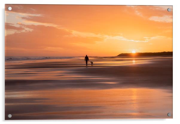 Bamburgh beach sunrise Acrylic by Tony Higginson