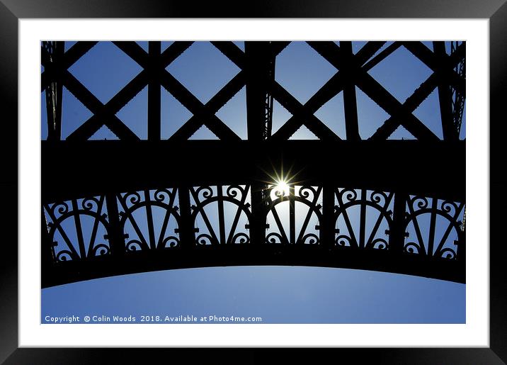 Sunstar and the Eiffel Tower Framed Mounted Print by Colin Woods