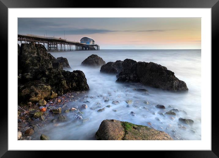 Mumbles pier at daybreak Framed Mounted Print by Leighton Collins