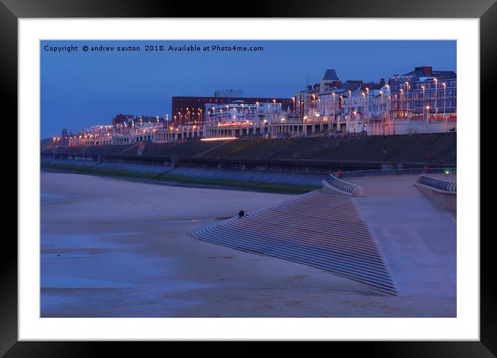 LIGHTING UP THE SAND Framed Mounted Print by andrew saxton