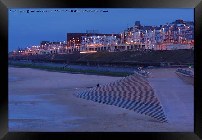 LIGHTING UP THE SAND Framed Print by andrew saxton