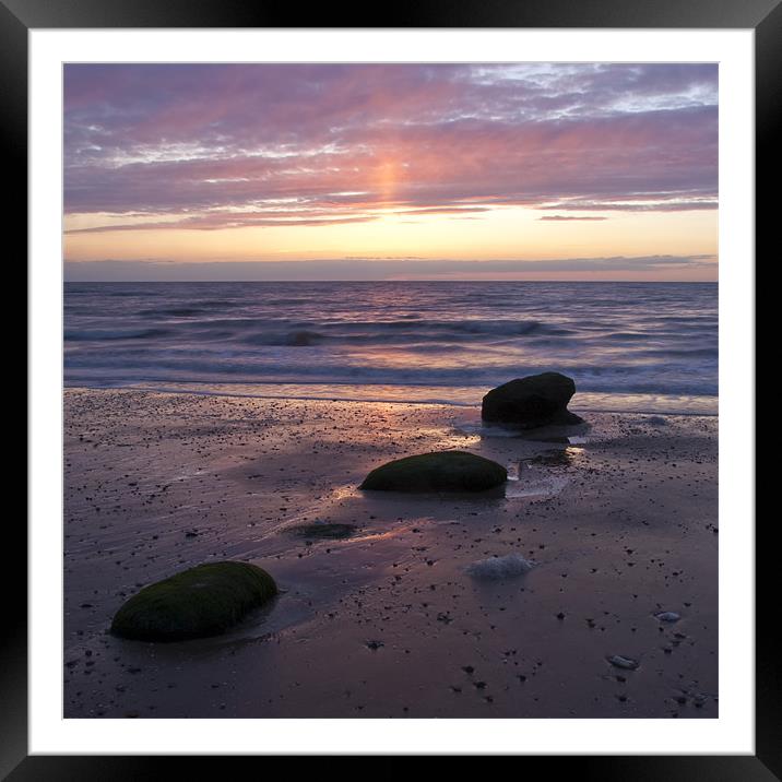 Sunset at Hunstanton, Norfolk Framed Mounted Print by Dave Turner